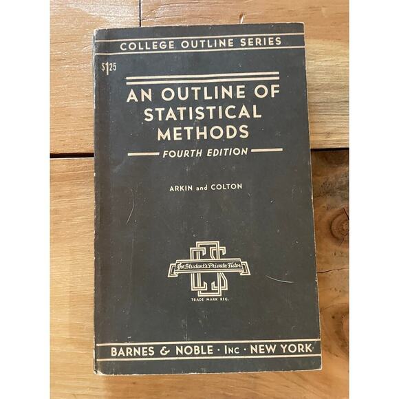 Vintage College Outline Series Statistical Methods 4th Edition. Arkin. Barnes&no - Picture 1 of 6